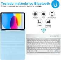 FGNS Funda con Teclado Español Ñ para Samsung Galaxy Tab S9 Plus 12.4"2023 ( SM-X810/X816B/X818U), Teclado Bluetooth Inalámbrico Desmontable con Funda y Portalápices para Samsung Galaxy Tab S9 Plus 12.4 Pulgadas, - details 1