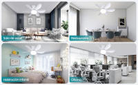 Ventilador de Techo con Luz y Mando a Distancia, Silencioso, 6 Aspas, Dormitorio y Salón - details 4