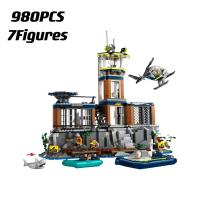 Conjunto De Juguetes De Bloques Compatible MOC Sets City Series Nuevo Estación De Policía En Isla Centro De Prisiones Para Niños Regalo - details 3