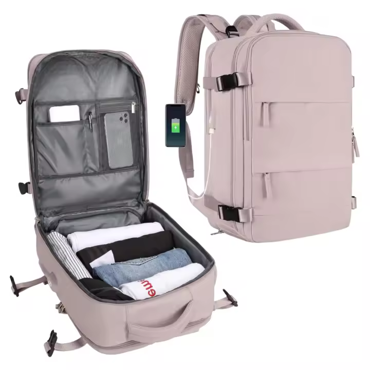 Mochila para Portátil con Conector USB integrado | Mochilas en 2 Colores con Agarre de Mano para Viaje | Múltiples Bolsillos (1288-001 FLASH 1999 F6) - 1