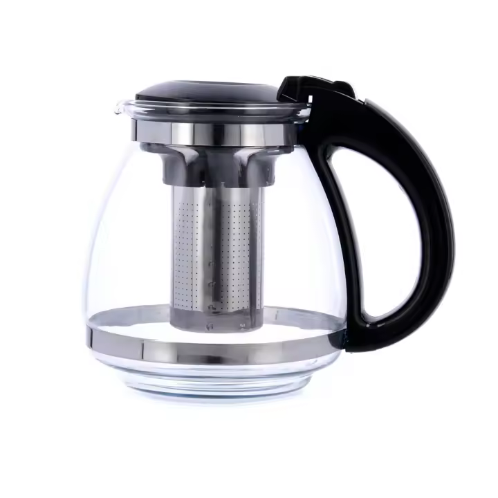 QUID SERENIA Tetera Vidrio Filtro Inox 1,5L Transparente Liso Filtro en acero inoxidable con tapa Reciclable - 1