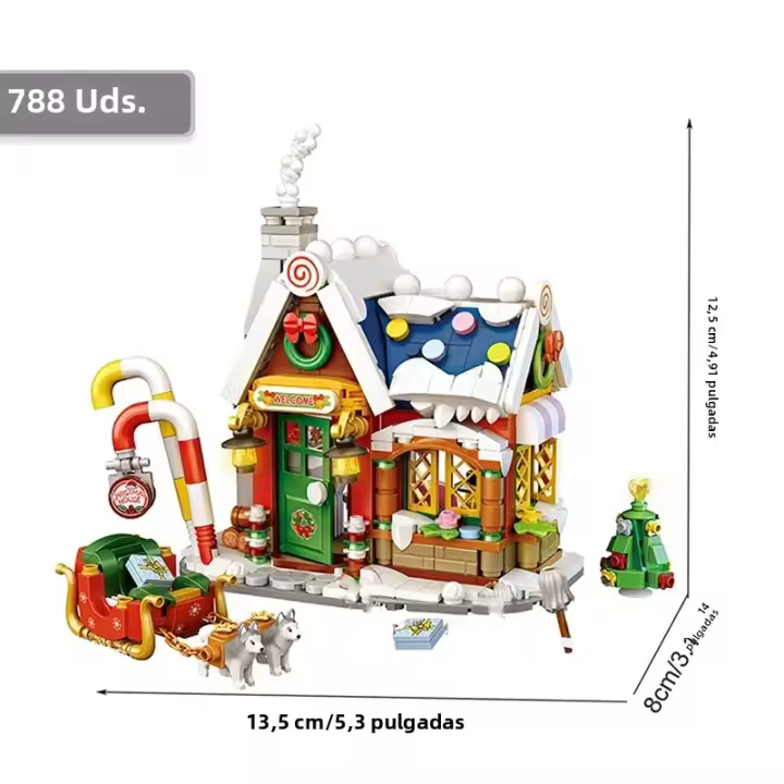 Set De Bloques De Construcción De Casa En La Calle De Navidad Para Niños Juguete Educativo DIY De Partículas Pequeñas Decoración Del Hogar Regalo Para Adolescentes Y Adultos - 1