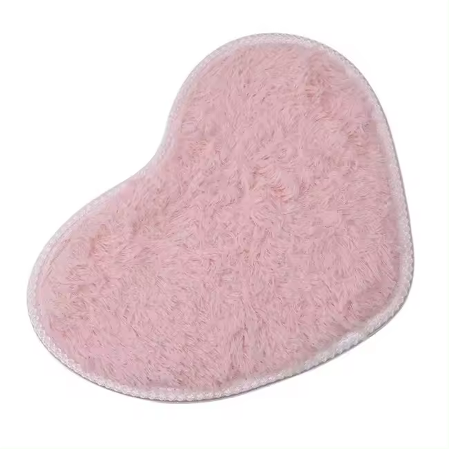 Alfombra De Piso En Forma De Corazón De Microfibra Suave Antideslizante 30x40cm Para Baño Dormitorio Sala De Estar Alfombras Decorativas Modernas - 1