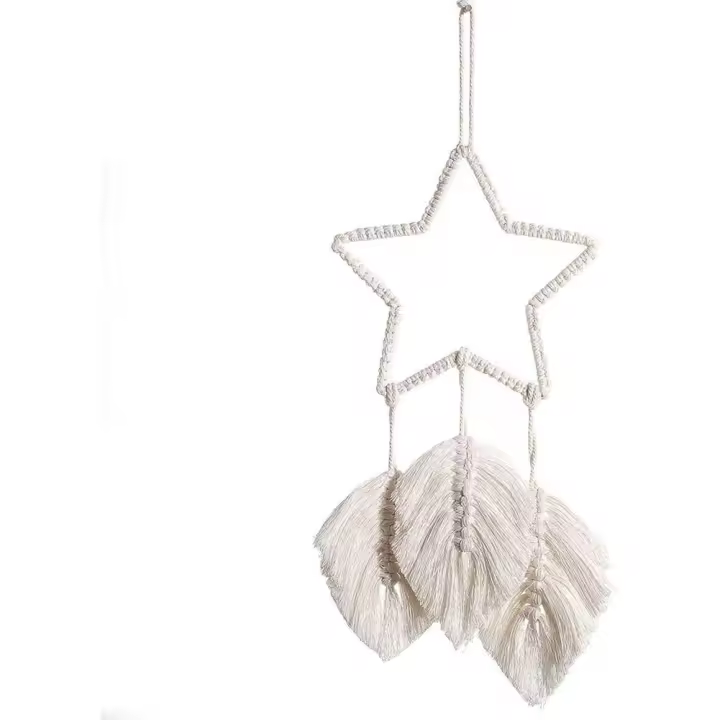 Tapiz de pared macrame Boho tejido a mano decoración de la pared decoración del hogar sala de estar dormitorio - 1