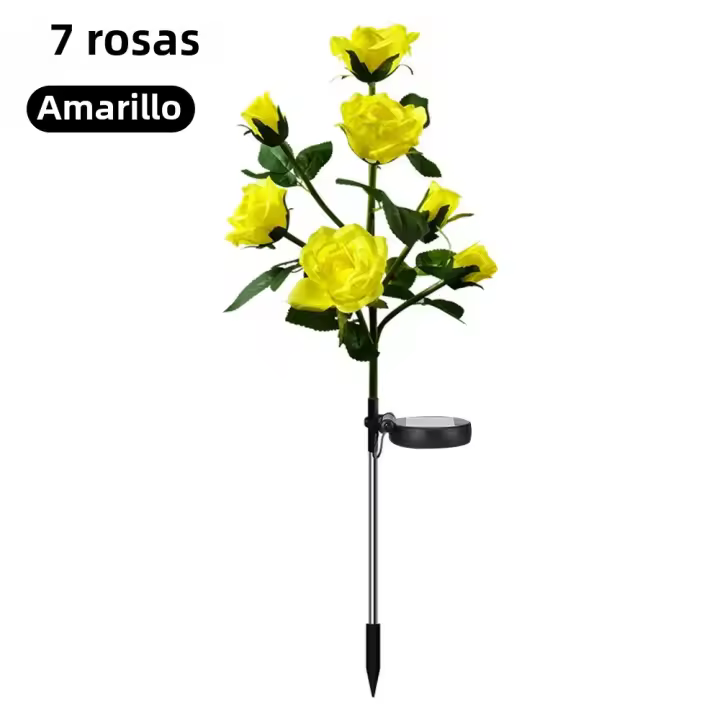Luces Solares LED De 7 Cabezas Para Jardín Y Paisaje IP65 Impermeables Luces De Hierba Exterior Decoración De Jardín Estilo Tradicional Material ABS - 1