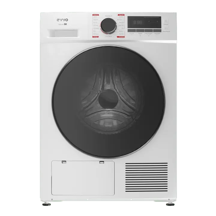 EVVO Secadora 8 kg bomba de calor S8, Clase energética A++, Airfresh, Sensor de humedad, Antiarrugas, Inicio diferido - 1