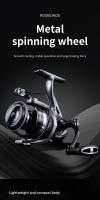 ROOBLINOS ME One Way Clutch System Caña De Pescar Spinning Reel Con 2+1 Rodamientos Súper Suaves Y Resistentes 5.2:1 Ratio De Engranajes - details 0