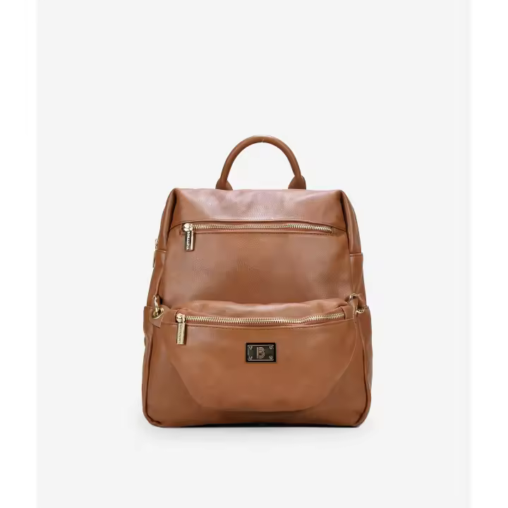 Bosanova Mochila con cremallera frontal y trasera, detalle de riñonera extraíble y asa de mano y de colgar. Cierre con cremallera. - 1