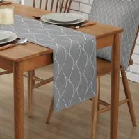 1pc Corredor De Mesa Gris Para Decoración De Comedor Interior Y Exterior Teléfono De Poliéster Geométrico Para Fiesta En Casa Y Café - details 3