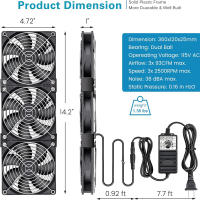 Ventilador De Enfriamiento Para Máquina BTC Con Controlador 120mm 12V 220V 3000RPM Para Chasis De Servidor Radiador De GPU VGA - details 2