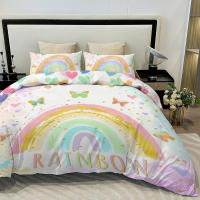 Funda De Edredón Butterfly Rainbow 3PC Doble Colchón Cómodo Y Suave Tela De Poliéster 100% Impresión Digital Para Cama Twin/Full/Double/Queen/King Sin Relleno - details 2