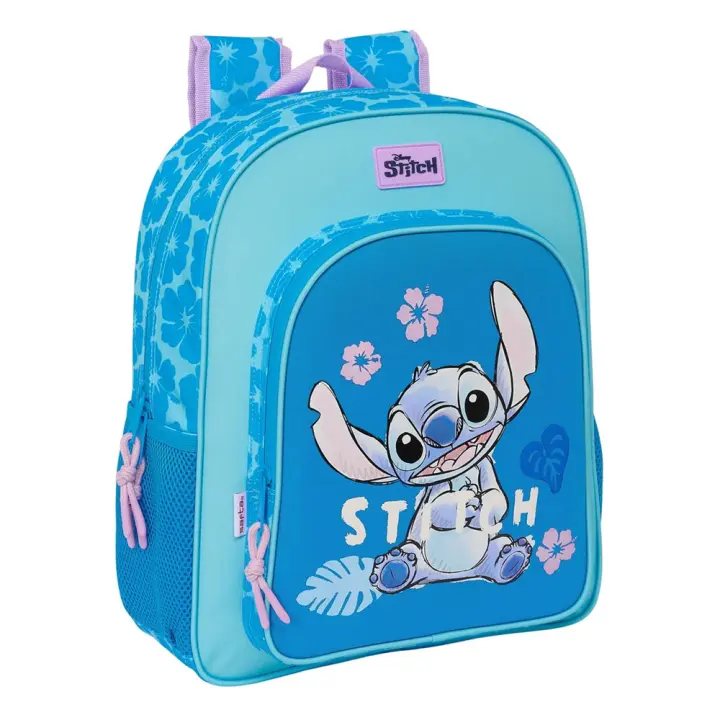MOCHILA JUNIOR ADAPTABLE A CARRO STITCH "HAWAII" 32X38X12 CM (Safta 612413640) - 1