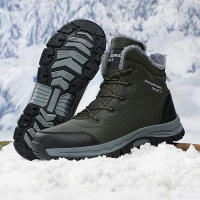 Botas De Invierno Para Hombre Con Piel Fuerte Antideslizante Impermeable Altura Del Tacón Medio Cordones Material De Suela De Goma - details 8