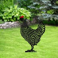 Adorno Decorativo De Jardín De Ponedora De Huevos De Acero Inoxidable Arte De Pollo Para Exterior Patio Jardín Atracción De Pared Regalo Para Cumpleaños - details 24