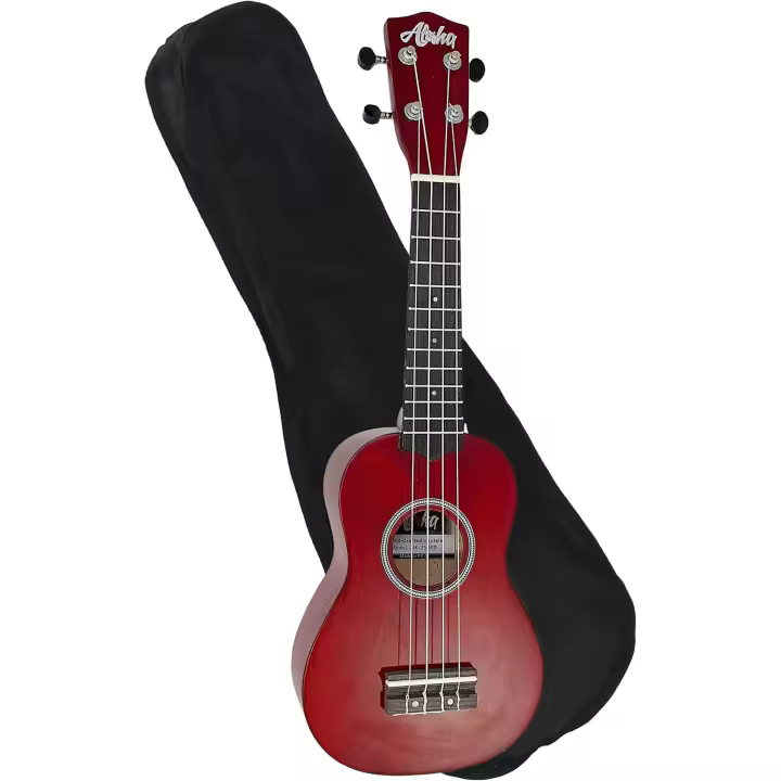 ukelele soprano JM Forest Aloha UK-250RD de 54cm en color rojo y con funda, para principiantes - 1