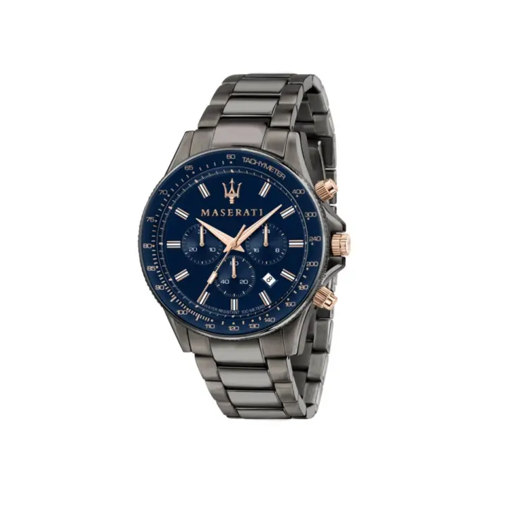 Maserati Reloj Hombre Sfida 44mm Chr Blue Dial Br Gun Acero 10 Atm - 1