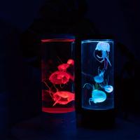Lámpara De Noche LED Cambio De Color Juguete Acuario Mini Acrílico Simulación De Medusa Decorativa USB Regalo Para Niños - details 8