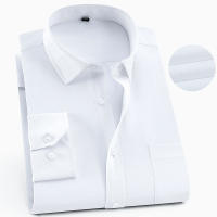 Camisa Clásica Para Hombre De Manga Larga En Blanco Negro Azul Rojo Estilo Vintage Casual Negocios Primavera Otoño - details 18