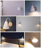Lámpara De Pared Nórdica En Madera Sólida Luz Creativa De Macarón Moderna Para Dormitorio Y Sala De Estar E27 Sin Bombillas Incluidas - details 1