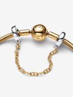 Pandora - Cadena de Seguridad Alargada-Plata de ley y Baño de Oro de 14 K - details 1