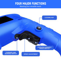 Taladro percutor eléctrico eléctrico, taladro percutor giratorio con función 2 en 1, velocidad variable con broca de impacto, 360 ° Mango giratorio - details 8