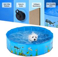 Piscina plegable para perros y niños, tamaño L, material Cloruro de polivinilo, portátil, seguro y duradero. Medida 120cmx30cm. Ideal para un uso instantáneo, fácil de transportar. Facilidad a la hora del montaje. Distribuido por DistriLocu - details 0