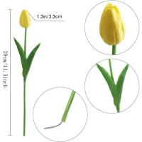 10pcs Tulipes Amarillos Artificiales De 29cm Decoración De Hogar Y Jardín Flores Falsas Para Bodas Y Propuestas - details 6