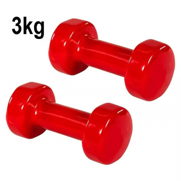 Mancuernas de 3kg con Cubierta de Vinilo Suave Antideslizante para Fortalecer y Tonificar el Cuerpo - 1
