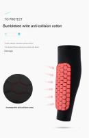 1/3 Pcs Protección De Pierna Con Guardabarros De Malla De Abeja Antigolpes Y Soporte De Nylon Para Fútbol Equipamiento De Deportes Leggings De Apoyo - details 6