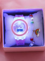 Reloj Electrónico De Color Unicorno Para Niños Con Pulsera Luminosa Y Multifuncional Resistantes Al Agua Estilo Casual Para Estudiantes - details 0