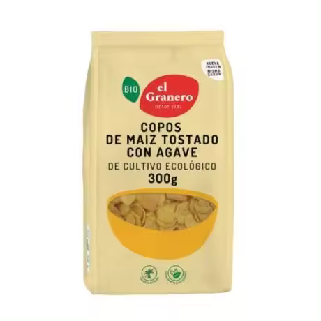 Copos de Maiz Tostado con Agave Bio 300g El Granero Integral - 1