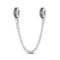 Nueva Cadena De Seguridad Platinada En Plata Con Encantos De Gato Rosa Luna Y Estrella De Silicona Para Pulseras Y Collares DIY Colorido - details 21