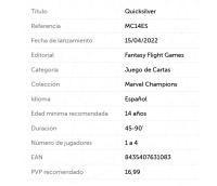 Quicksilver - Mercurio - Heroes Marvel Champions - Fantasy Flight Games - details 0