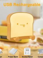 Lámpara De Noche USB Toast Con Encabezado De Panecillo Cálida Lámpara De Dormitorio Creativa Y Divertida Con Carga Por USB - details 0