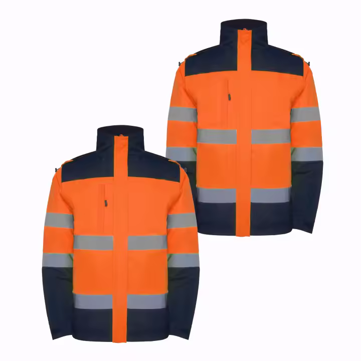 Parka Alta Visibilidad Pack 2 / Pack 3 con Mangas Desmontables y Capucha Enrollable Bolsillo Interior - 1