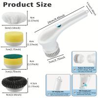Cepillo De Limpieza Eléctrico Multifuncional 5-en-1 Recargable Por USB Herramienta De Limpieza Para El Baño Y Cocina Cepillo De Lavado Para Platos Y Bañera - details 1