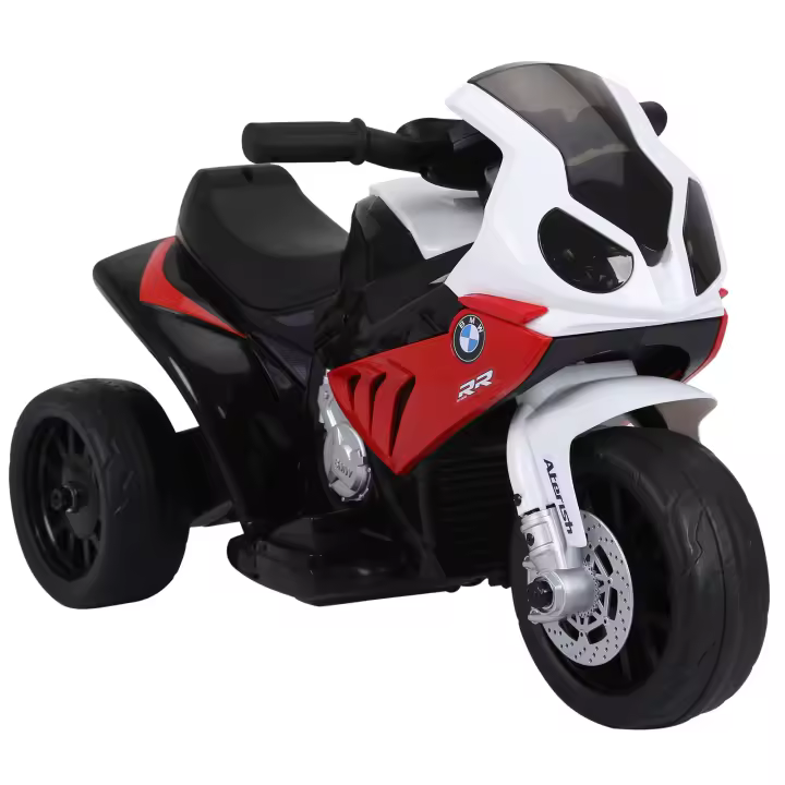 HOMCOM Moto Eléctrica Infantil con Licencia BMW S1000RR Triciclo Trimoto para Niños +2 Años con Luces y Música 66x37x44 cm - 1