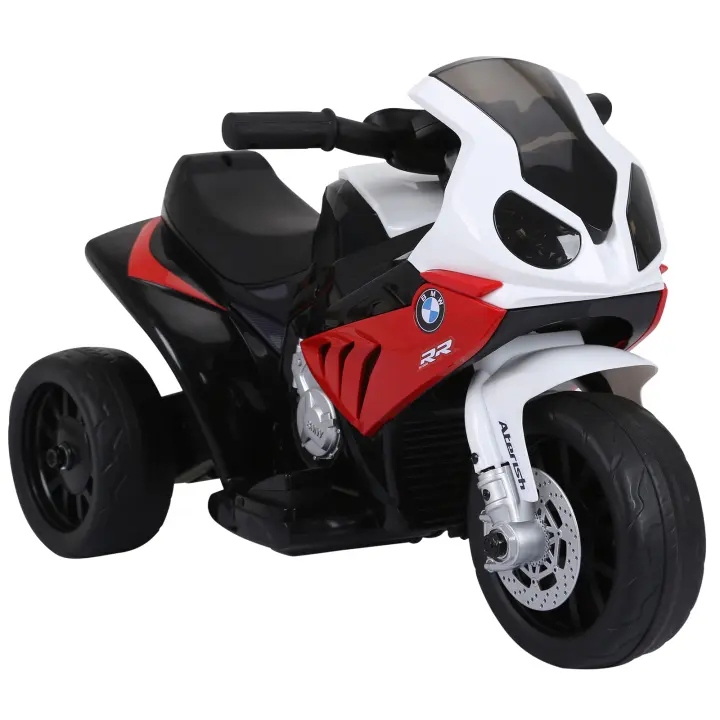 HOMCOM Moto Eléctrica Infantil con Licencia BMW S1000RR Triciclo Trimoto para Niños +2 Años con Luces y Música 66x37x44 cm - 1