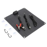 Panel Solar De 100W Con Carga USB Doble Y Celula De Silicio Policrystallino Para Batería De 12V Y Recarga De Teléfonos Móviles Para Camping Al Aire Libre Y Suministros De Energía Móvil - details 2