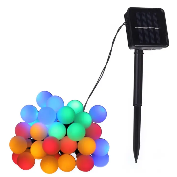 Bolas de luces de hadas 7M 50 LED, guirnalda multicolor alimentada por batería/USB a prueba de agua IP65 2 modos de iluminación con control remoto Brillo ajustable, ideal para el jardín de Navidad, etc. - 1