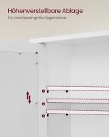 Mueble de lavabo y baño con 2 puertas de persiana, armario de pared con almacenamiento ajustable, 60x30x63 cm - details 4
