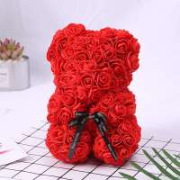 Oso De Rosas Eternas 25cm Regalo De San Valentín Oso Abrazador De Imitación De Rosa Regalo De Cumpleaños Decoración De Flores Artificiales - details 2