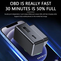 Adaptador OBD Para Coche Para Tesla Model 3 Y Con 2 Puertos USB Tipo-C Extensor De Carga Rápida PD 48W Accesorios De Carga Rápida - details 5