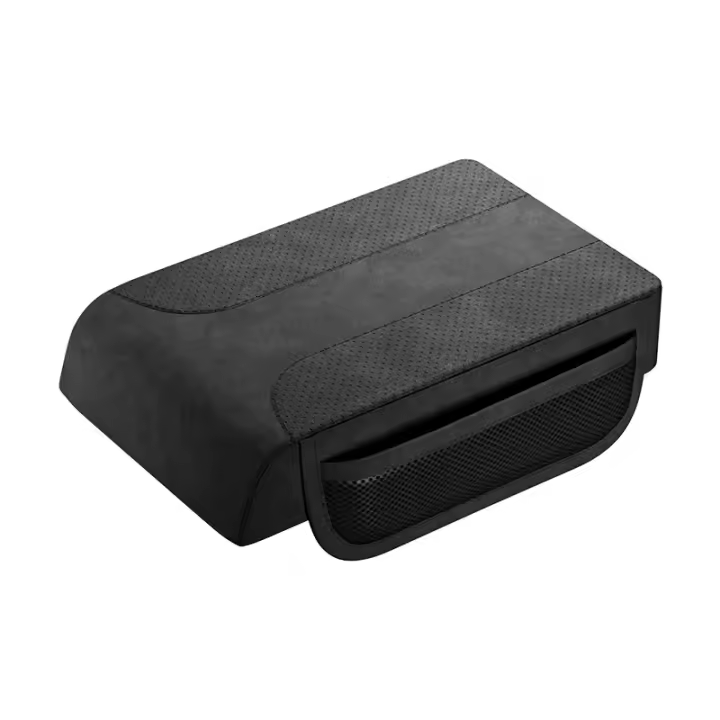 Almohadilla De Consola De Coche Con Almacenamiento Cubierta De Tela De Seda Almohadilla De Apoyo Para Mano De Memoria Espuma Auto Accesorios Interiores - 1