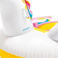 Unicornio hinchable piscina niños INTEX, flotador 198x140x97 cm, asas sujeción, doble cámara aire, parche incluido, juguete acuático verano, uso individual 1 niño, carga máxima 40 kg, a partir 3 años, original colorido, diversión agua exterior - details 4
