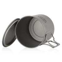 Lixada Taza De Acero Titánico Ultraligera Para Exteriores Con Manija Plegable 300/350/550/650ml Para Camping Y Picnics - details 6