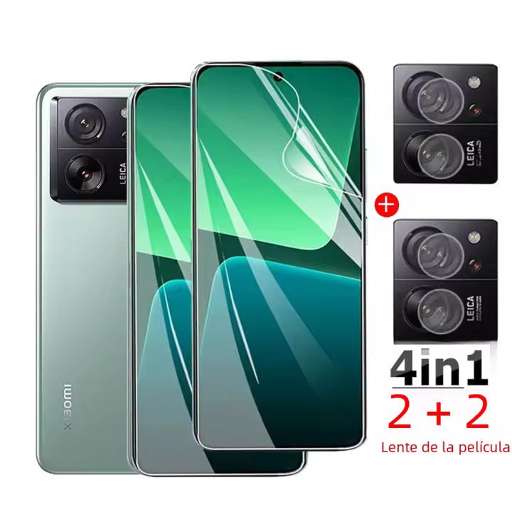 Protector De Pantalla Y Lente De Cámara En Un 4en1 Para Xiaomi 13T 13 12T 12 11T 10T 9T 8 Lite pro Hydrogel Film Resistente a Arañazos Y Explosiones - 1