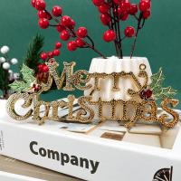 Colgante De Navidad Con Logo Árbol De Navidad Decoración De Letras Inglesas Doradas 3D Colgante De Plástico Para Adornos Navideños - details 7