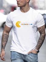 Camiseta De Verano Para Hombre 100% Algodón Cómodo Y Suelto Con Impresión De Sistemas Solares Y Planetas Cuello Redondo Manga Corta Top Transpirable - details 6