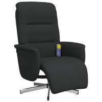 vidaXL Sillón reclinable de masaje con reposapiés tela Gris claro, Gris oscuro, Negro Sillon Dormitorio Sillon Comodos Silla Relax Sillón Sofá - details 2